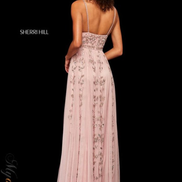 Beautiful Sherri Hill size 2 long formal prom dress. Blush/pink color. - Picture 6 of 7